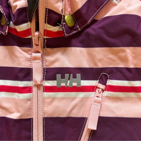 Helly Hansen Kids one piece snow suit pink purple red stripes, size 110/5 - Picture 2 of 5